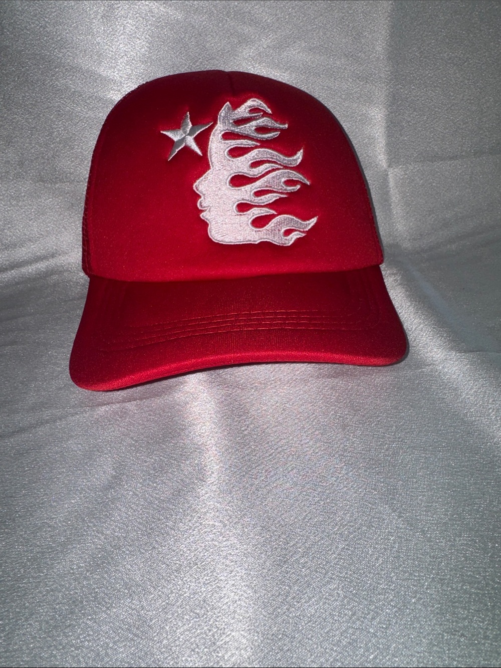 New! Hellstar Big Logo Trucker Hat. Red w/white embroidery.